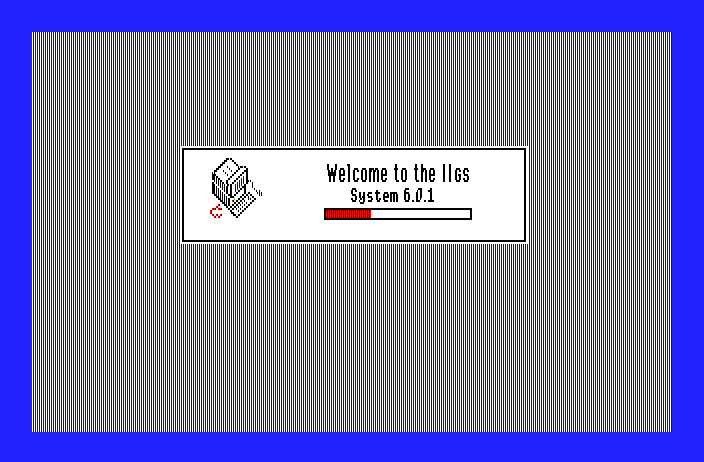 The GS/OS Welcome to the IIGS boot
screen, System 6.0.1